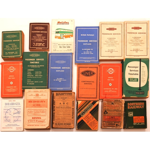 872 - Timetables, rail and bus, a good quantity, as shown. (2 boxes)