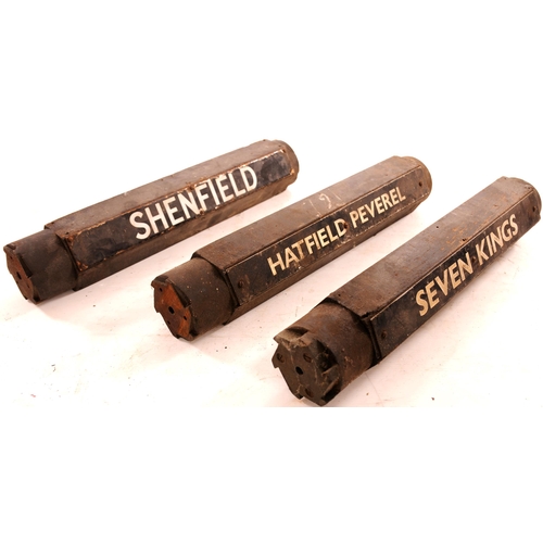 879 - Departure indicator rollers from Liverpool Street, plates SHENFIELD (enamel), STRATFORD, HATFIELD, P... 