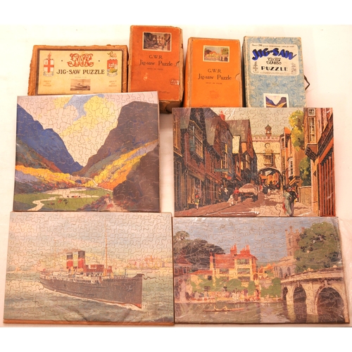 889 - GWR Chad Valley jigsaw puzzles, complete, MOUNTAINS OF KILLARNY, ST JULIAN, HENLEY BRIDGE, HISTORIC ... 