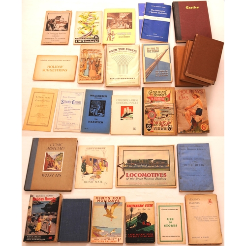 893 - Box of official publications including GWR McDermott, Railway Joe, By Rail To Victory, Cambrian Guid... 