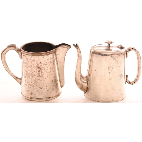 894 - Silverware, LMS Hotels coffee pot, height 6¼