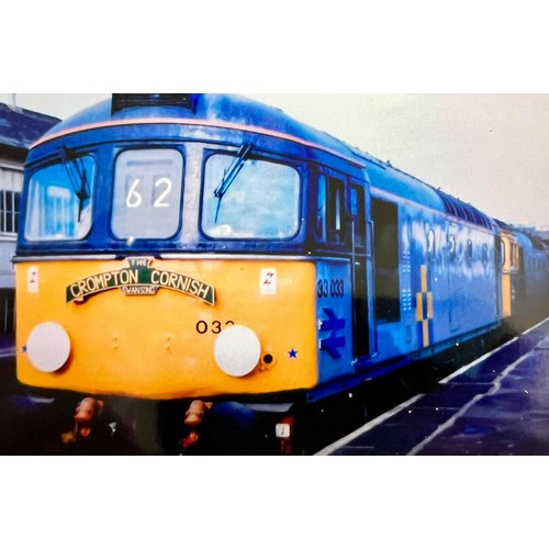 413 - THE CROMPTON CORNISH SWANSONG railtour headboard, with rear brackets, painted wood, length 49