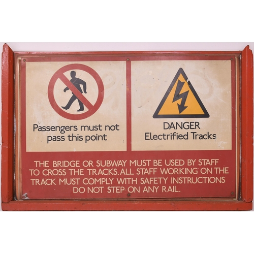 1000 - LT DON'T PASS THIS POINT enamel sign, overplated with a more modern version, with original frame, 37... 