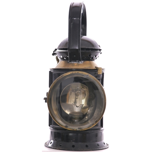 1038 - GWR brass collar handlamp, complete with BR(W) burner, repainted.