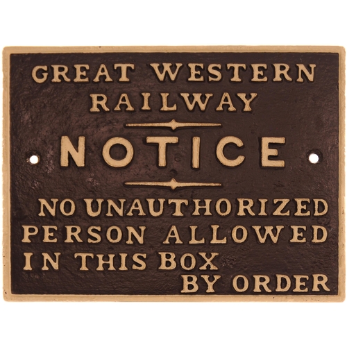 1100 - GWR box door notice, ex Crumlin H.L., cast iron, 11