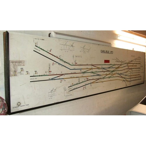 1105 - Signal box diagram, CARLISLE No 5, illuminated, with frame, 132