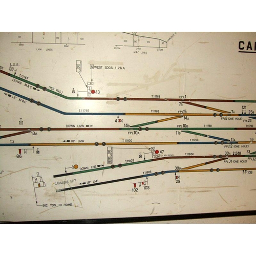 1105 - Signal box diagram, CARLISLE No 5, illuminated, with frame, 132