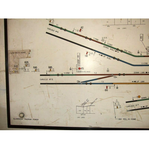 1105 - Signal box diagram, CARLISLE No 5, illuminated, with frame, 132