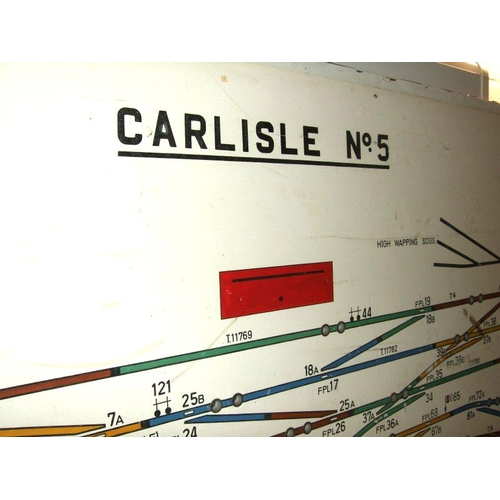 1105 - Signal box diagram, CARLISLE No 5, illuminated, with frame, 132