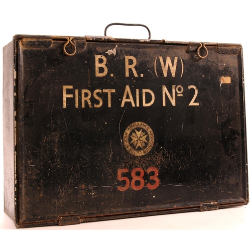 1183 - First Aid boxes, GWR, BR(W) + Collico System freight transport box. (3)