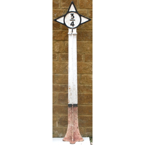 1188 - NER 3/4 mile post, cast iron, height 64