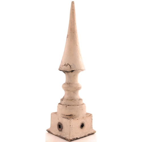 1198 - MR finial, cast base, wooden top, height 30