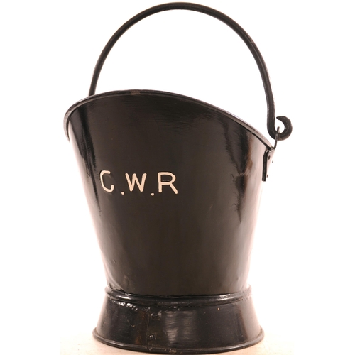 496 - GWR large coal scuttle, embossed clearly with company initials, repainted.