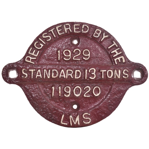 902 - GWR and LMS wagon registration plates. (2)