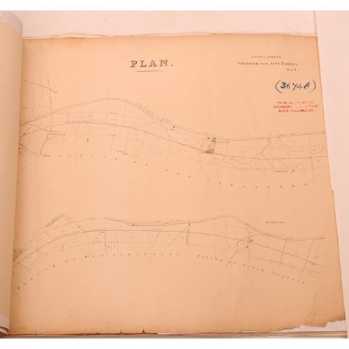 903 - Stratford-Upon-Avon Railway, 1857, Plans and Sections, I K Brunel, Engineer, Hatton Station to Strat... 