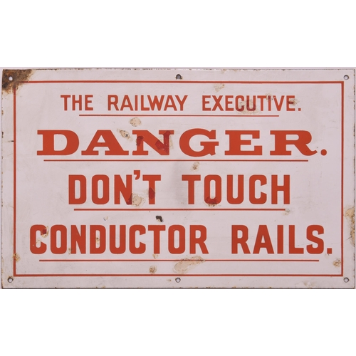 936 - Railway Executive conductor rails notice, enamel, 20