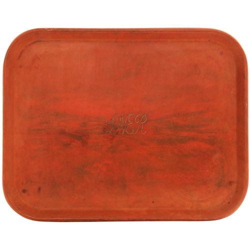 946 - LNER cafeteria tray, brown fibre, simulating wood, 18