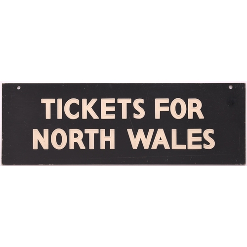 953 - TICKETS FOR NORTH WALES, plastic sign, 24