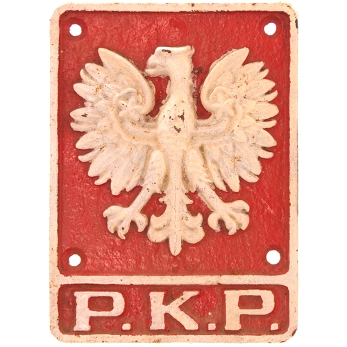 958 - Polish loco numberplate, TK148, cast iron, 15