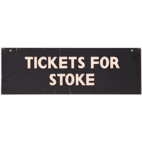 966 - TICKETS FOR STOKE, plastic sign, 24