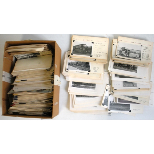 971 - Photographs, rail and bus, mounted on filing cards, a large quantity.