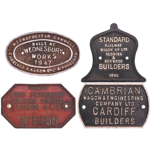 975 - Wagonplates, Cambrian, Standard, Metropolitan Cammell, Esso. (4)