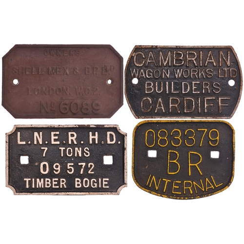 982 - Wagonplates, Shell, Cambrian, LNER HD, BR Internal. (4)