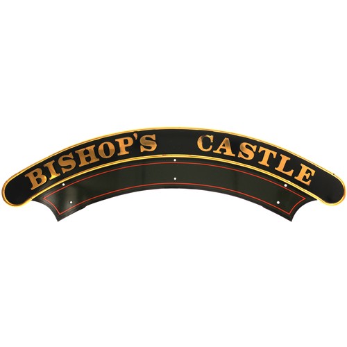 850 - Reproduction GWR nameplate, BISHOP'S CASTLE, full size, standard construction of cast brass letters ... 