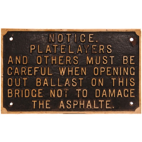 1083 - GWR notice, re damaging asphalte, cast iron, 16½