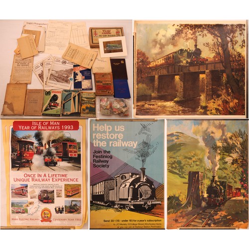 1122 - Jigsaw, prints, books, papers, tickets, etc, as shown.