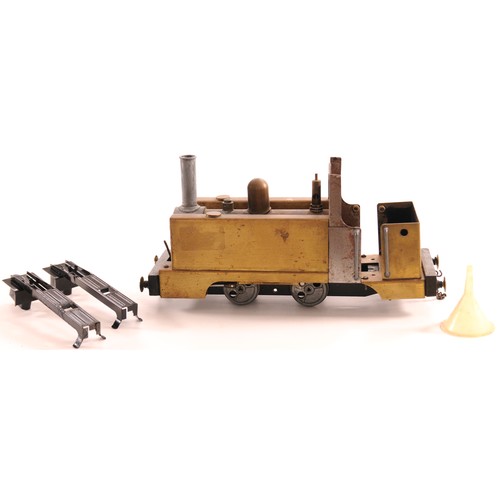 972 - Model Mamod 0-4-0 engine, constructed in brass, part rebuilt, requires finishing.