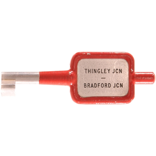 112 - A single line key token, THINGLEY JCN-BRADFORD JCN, (alloy), from the Chippenham to Westbury route, ... 