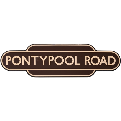 116 - A BR(W) totem sign, PONTYPOOL ROAD, (f/f), from the Newport to Hereford route, excellent colour and ... 