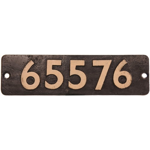 135 - A smokebox numberplate, 65576, from a Great Eastern Railway Class Y14, LNER J15 Class, 0-6-0 No 8226... 