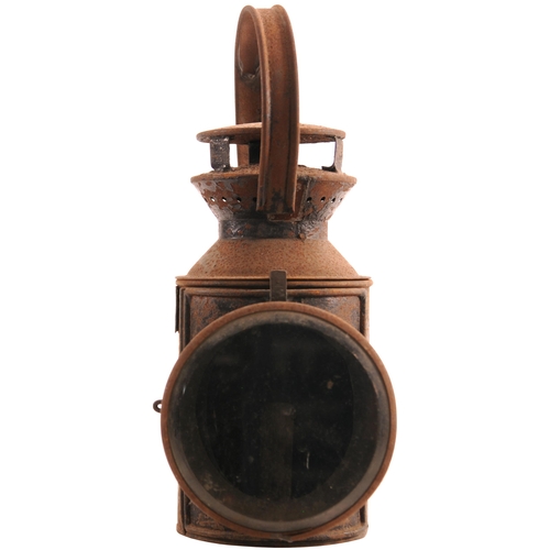 14 - A Midland and Great Northern Joint Railway handlamp, with a brass plate, M&GNJR, SPARE, SUTTON BRIDG... 