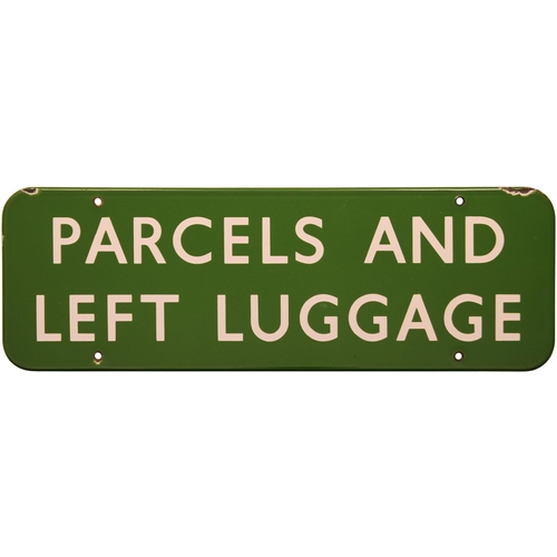 140 - A BR(S) doorplate, PARCELS AND LEFT LUGGAGE, (f/f), enamel, 18