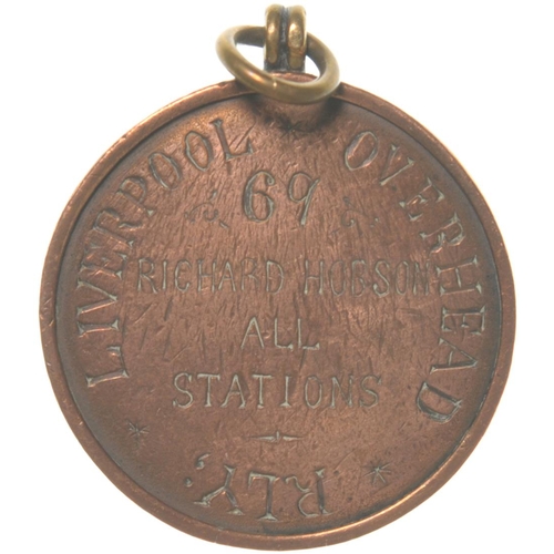 148 - A Liverpool Overhead Railway/Mersey Railway free pass to Richard Hobson, brass 1 1/8