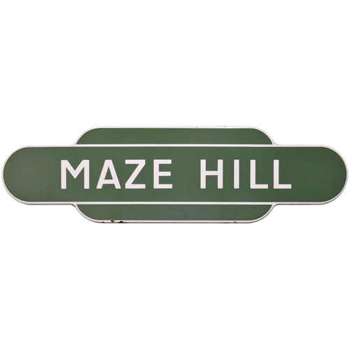 150 - A BR(S) totem sign, MAZE HILL, (f/f), a station east of Greenwich on the route to Dartford, excellen... 