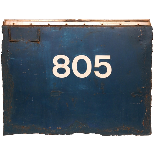 174 - A flamecut cabside panel, 805, from a Class 42 diesel hydraulic, D805, BENBOW, built at Swindon in 1... 