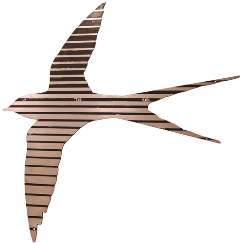 177 - An InterCity Swallow emblem, left facing, stainless steel, 32