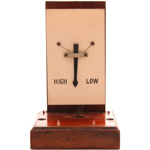 194 - A GWR water tank level indicator, with a suspended arrow indicating HIGH and LOW, original condition... 