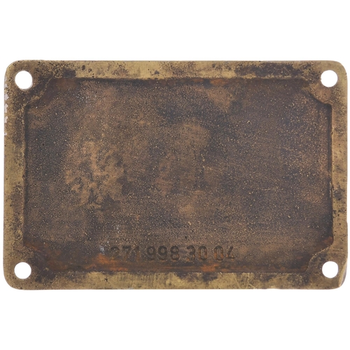 197 - A worksplate, HENSCHEL, 29446, 1958, from a metre gauge 2-6-2 Indian Railways standard light seconda... 