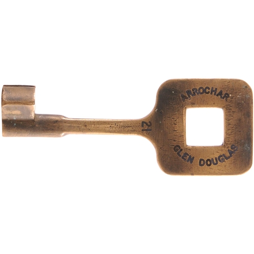 2 - A single line key token, ARROCHAR-GLEN DOUGLAS, (brass), from the West Highland Line to Fort William... 