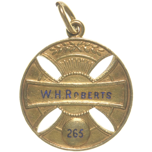 207 - An LMS gold director's pass to W H Roberts, 1 1/8