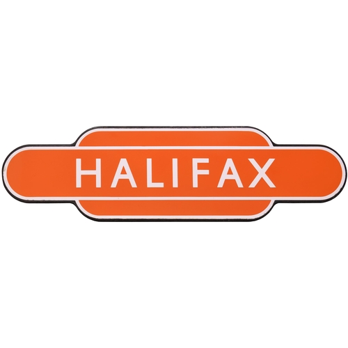 223 - A BR(NE) totem sign, HALIFAX, (f/f), from the Manchester and Leeds (via Summit Tunnel) route, excell... 