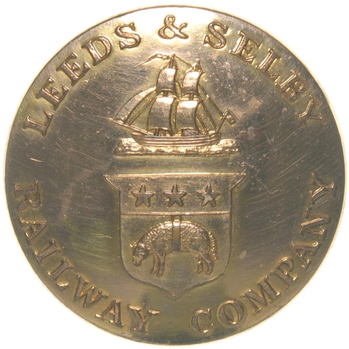 228 - A Leeds & Selby Railway button, brass, 1¼