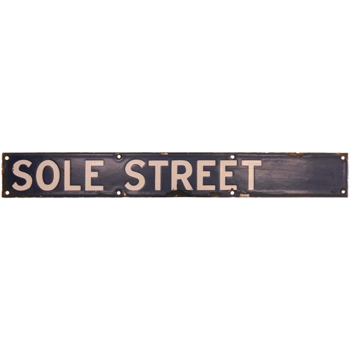 234 - A Southern Railway destination plate, SOLE STREET, from a departure indicator, enamel, length 17