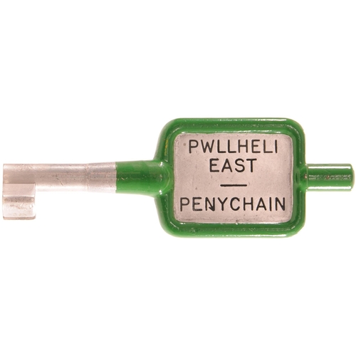 236 - A single line key token, PWLLHELI EAST-PENYCHAIN, (alloy), the final section of the Cambrian Coast r... 