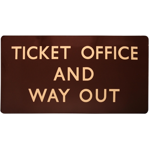 237 - A BR(W) station sign, TICKET OFFICE & WAY OUT, (f/f), enamel, 48