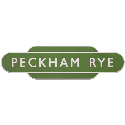 251 - A BR(S) totem sign, PECKHAM RYE, (f/f), from the Clapham Junction to Lewisham route, excellent colou... 